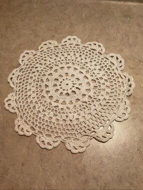 Vintage Handmade Crochet Doily in White